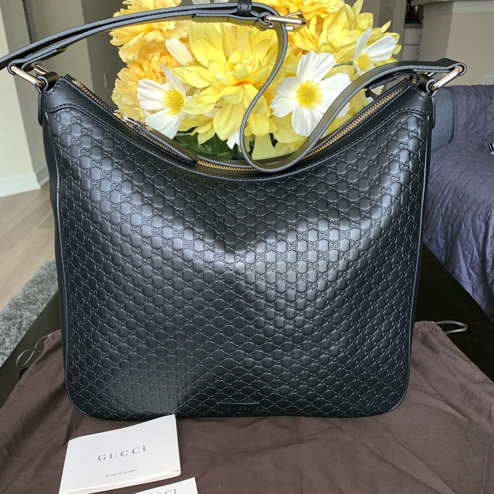 NEW Gucci Guccisima Leather Hobo Bag w/ Dustbag